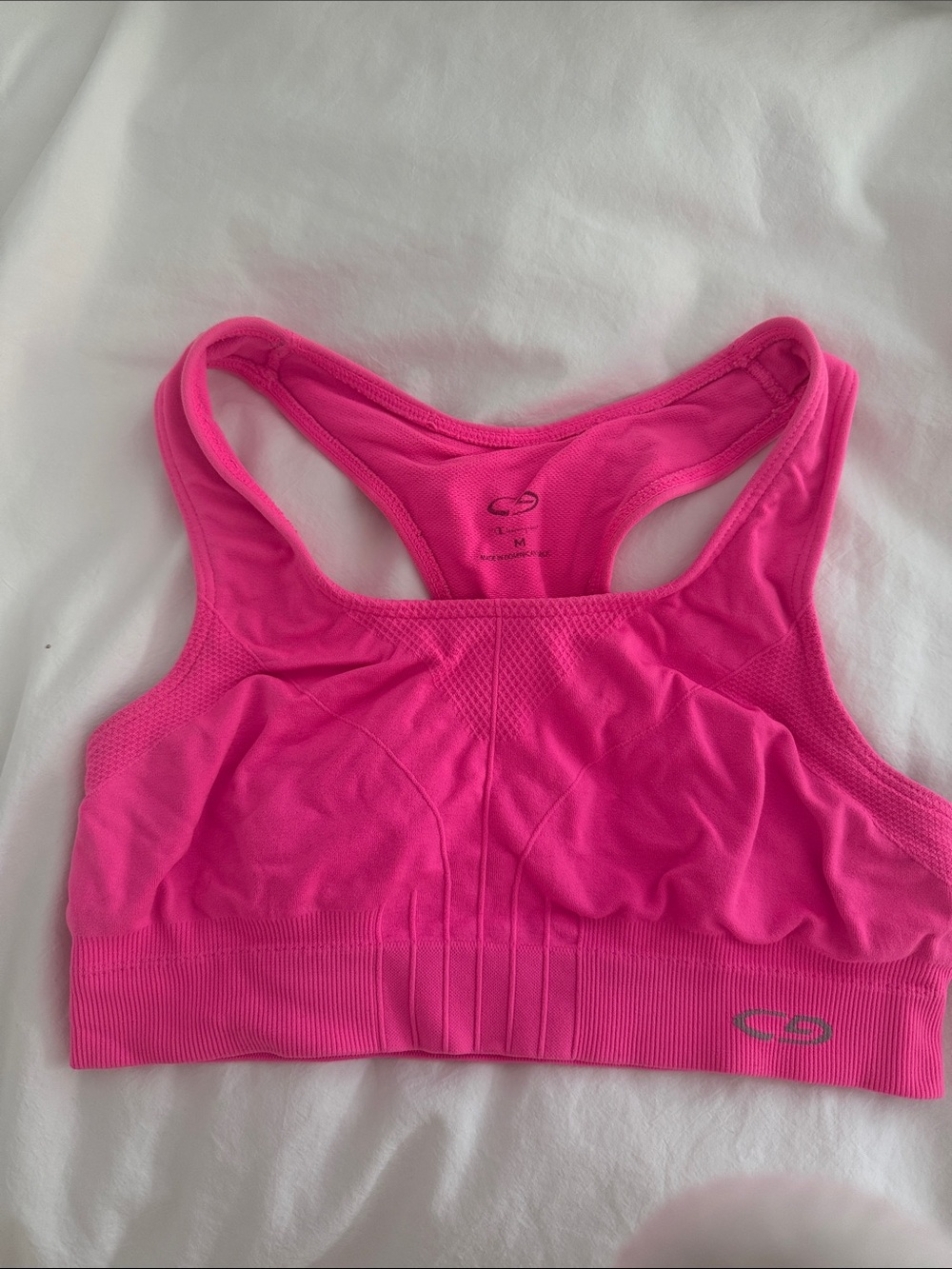 Champion Neon Pink Racerback Sports Bra - Medium
